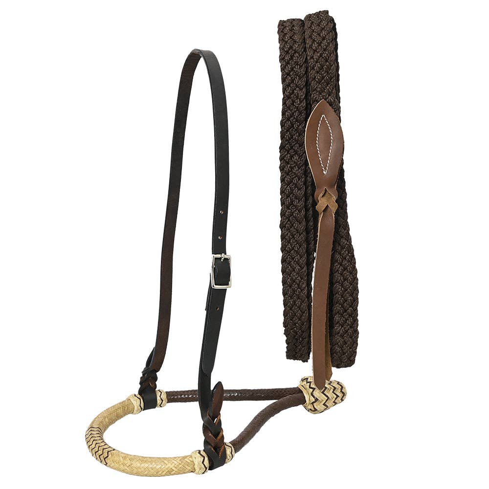 Horse Headstall, Bosal & Reins Set