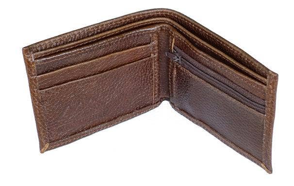 Mens Leather Wallet with Coin Pocket