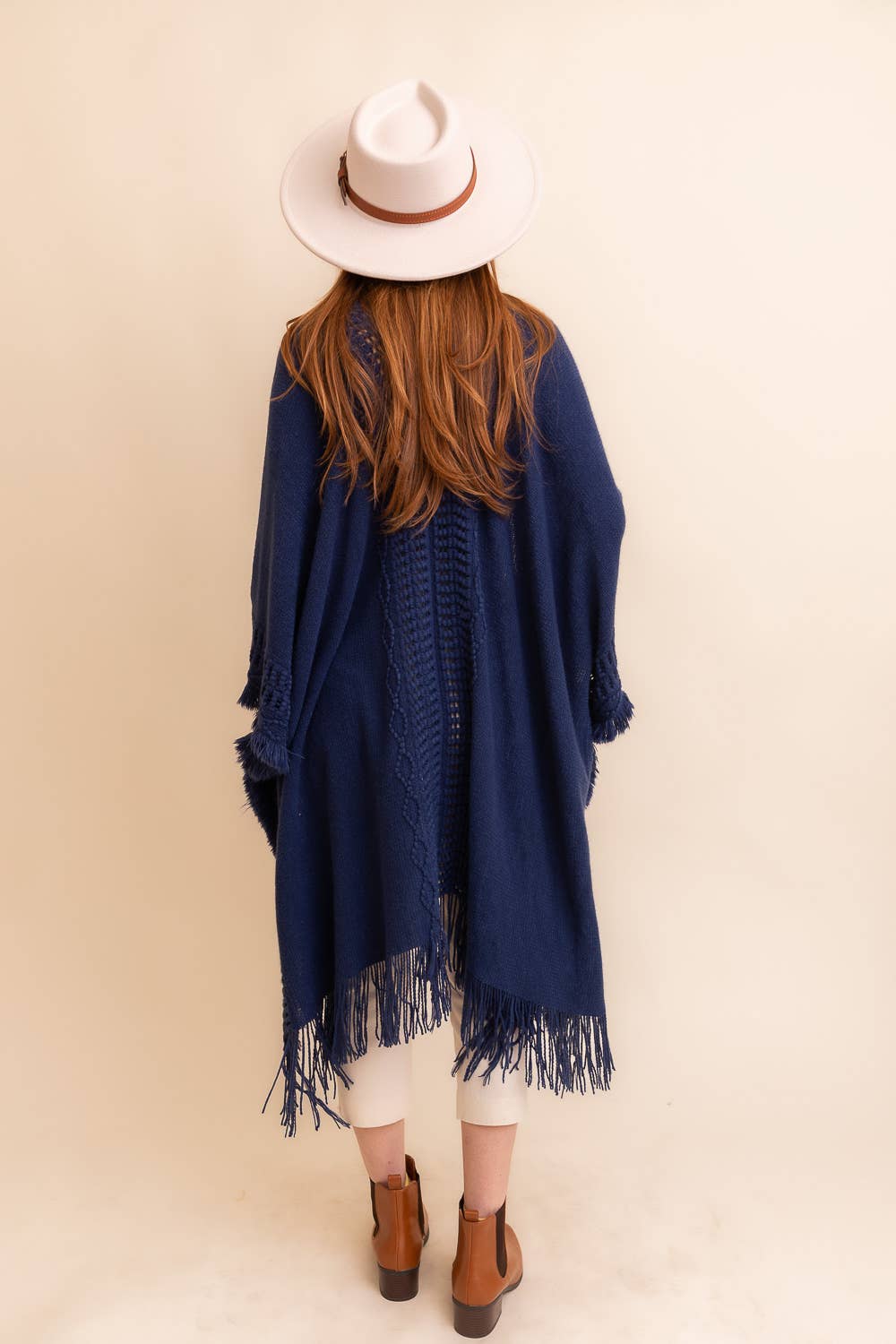 Frayed Border Bohemian Ruana