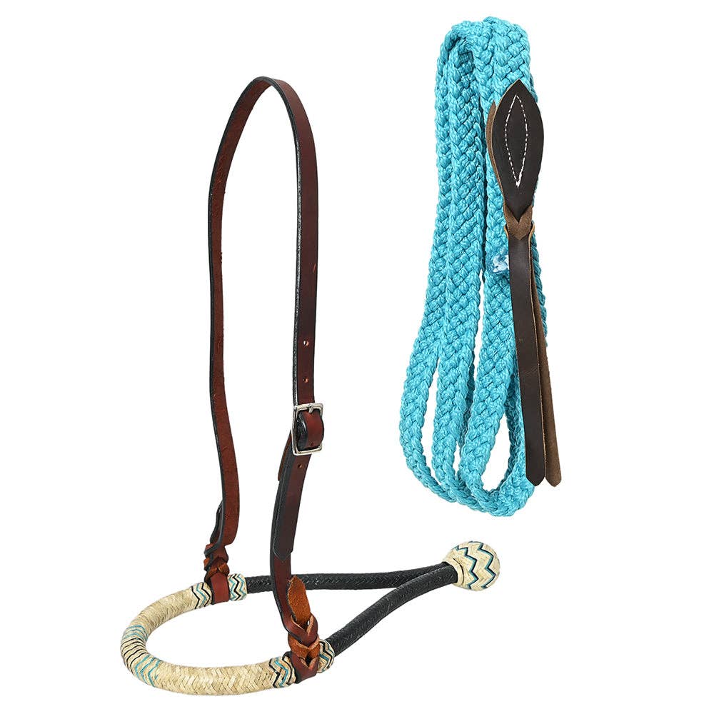 Horse Headstall, Bosal & Reins Set