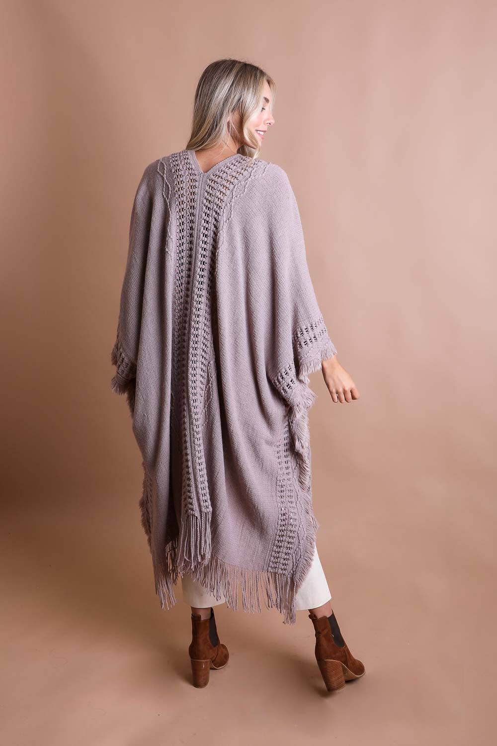 Frayed Border Bohemian Ruana