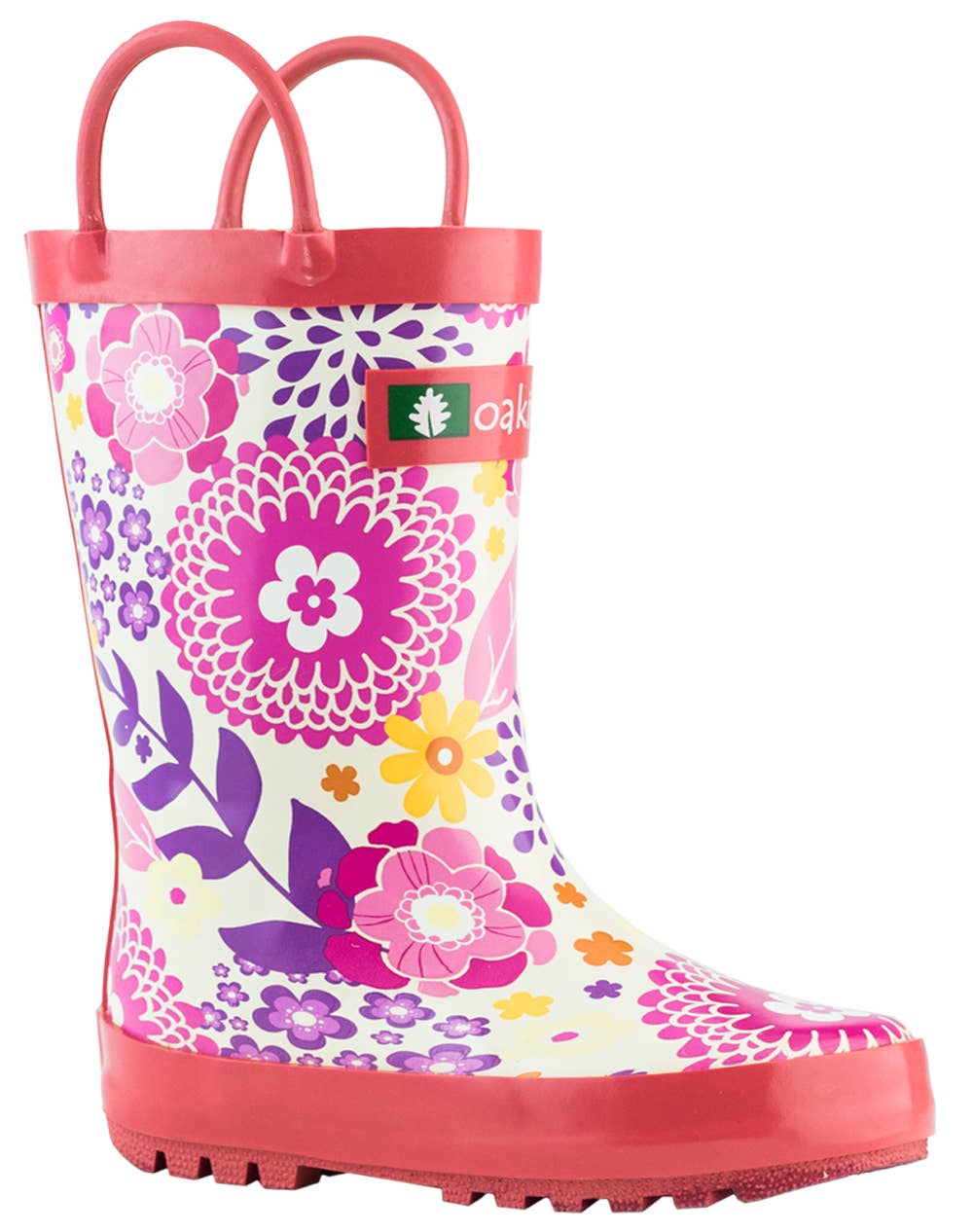 Loop Handle Boots, Pink Flowers