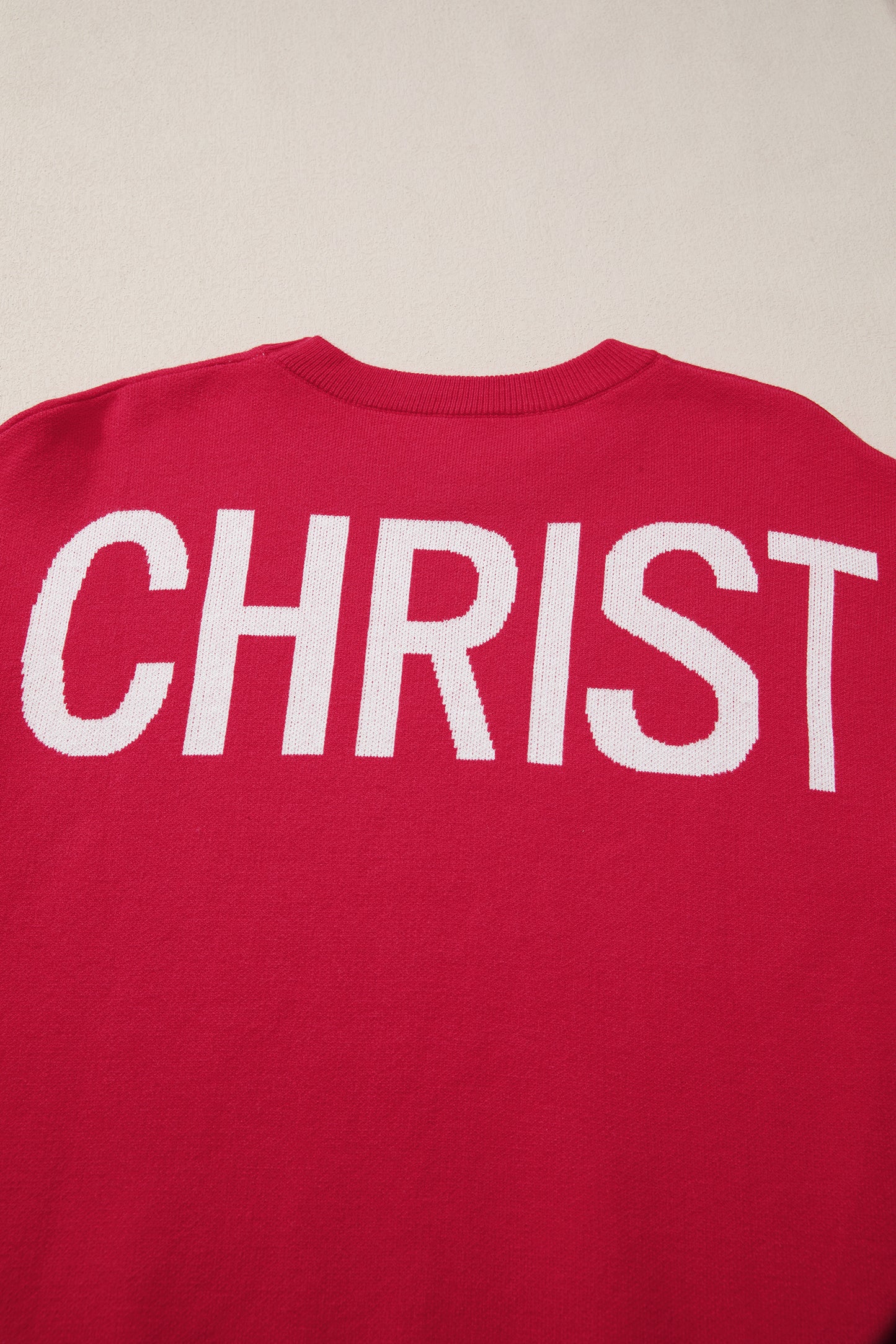 Blackish Green HO HO HO MERRY CHRISTMAS Drop Shoulder Loose Sweater