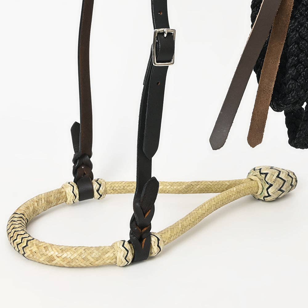 Horse Headstall, Bosal & Reins Set