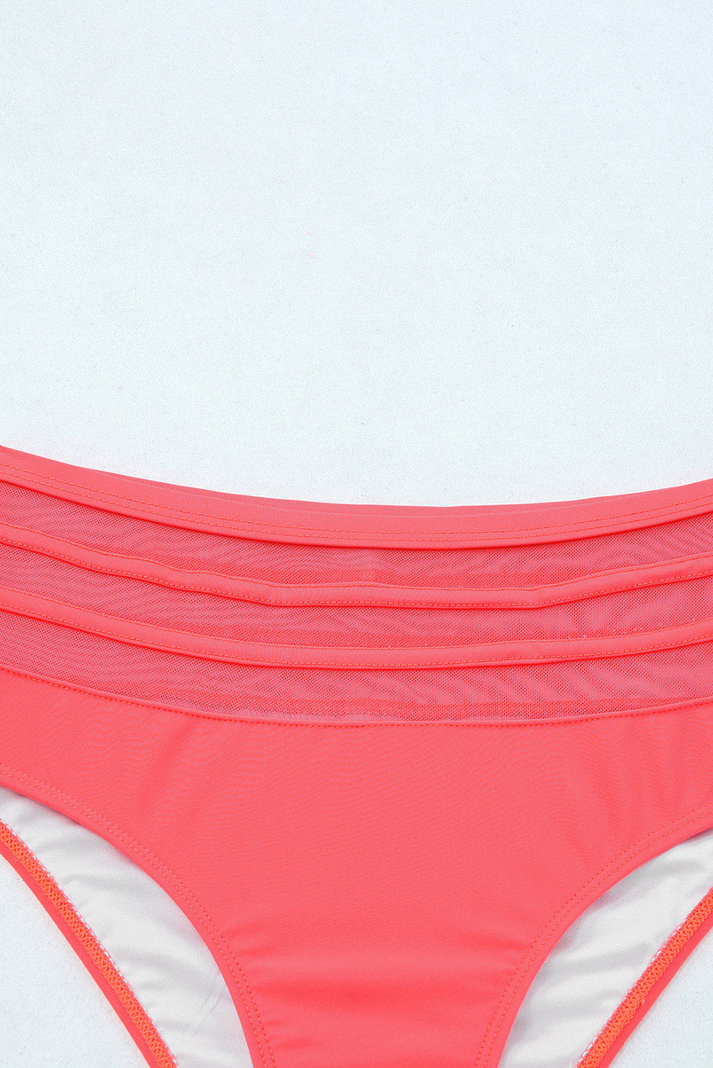 Rose Scalloped Criss Cross High Waist Bikini