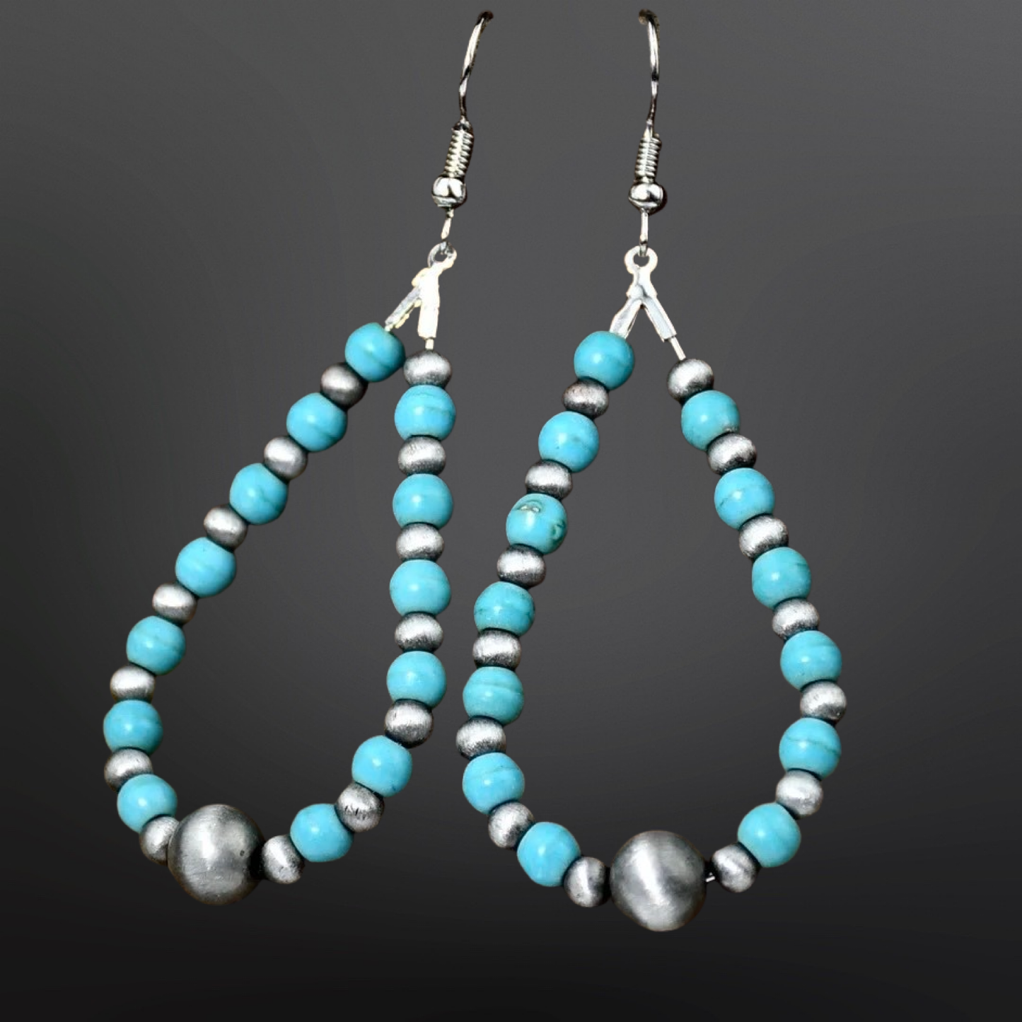 Faux Turquoise and Navajo Pearls Earrings