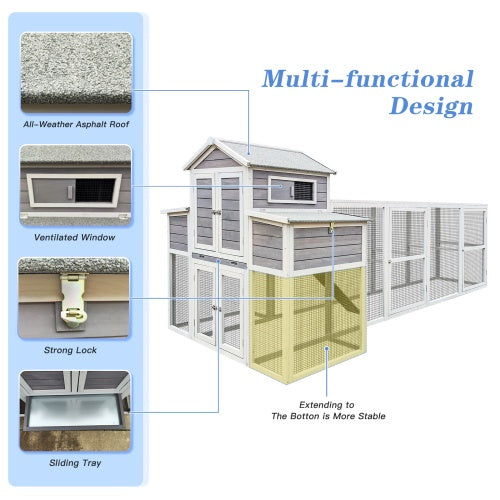 Chicken Coop with 2 Nest Boxes, 5 Perches