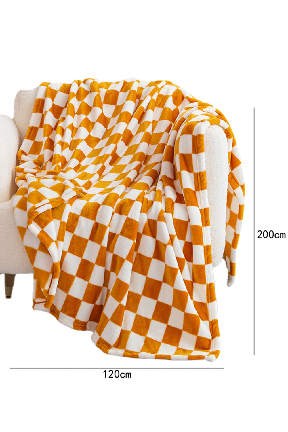 Dark Green Checkerboard Printed Soft Throw Blanket 120*200cm