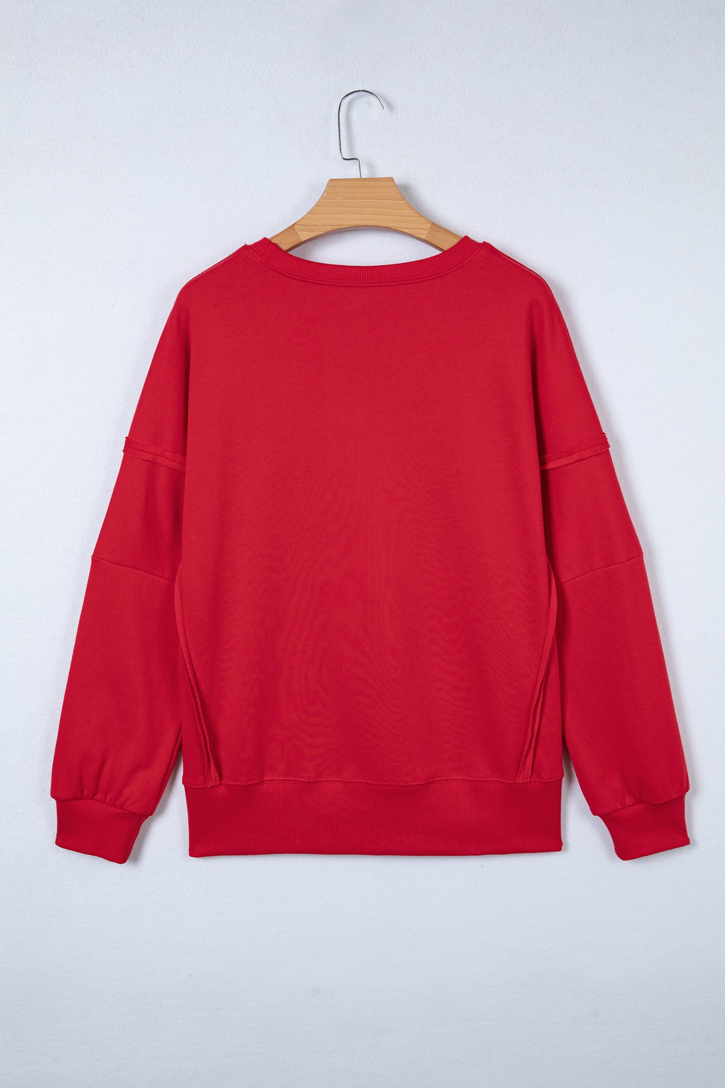 Racing Red Holly Jolly Embroidered Graphic Baggy Sweatshirt