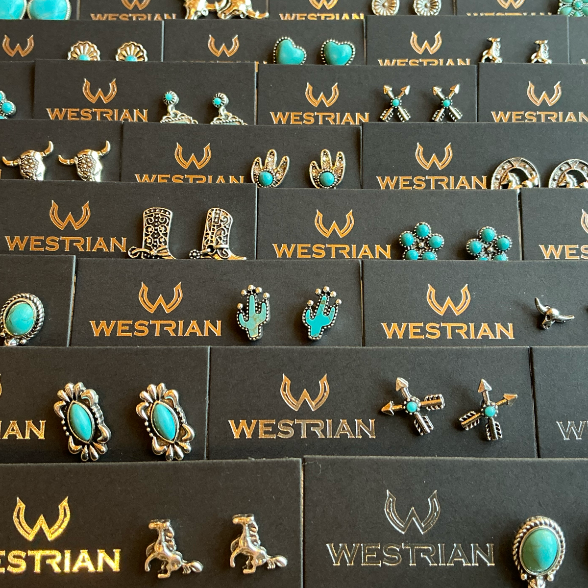 Western Faux Stud Earrings Assortment Of Over 20 Patterns