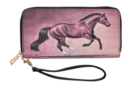 AWST Int'l "Lila" Bay Horse Clutch Wallet