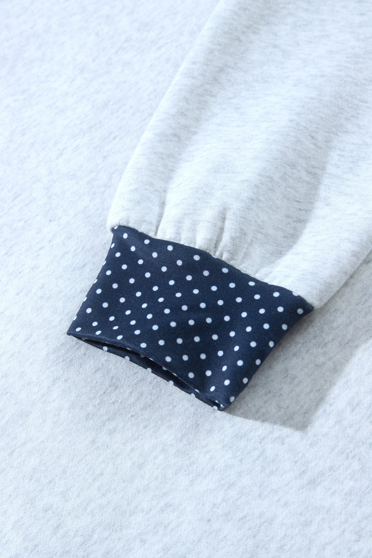 Light Grey Polka Dot Contrast Trim JESUS Letter Graphic Sweatshirt