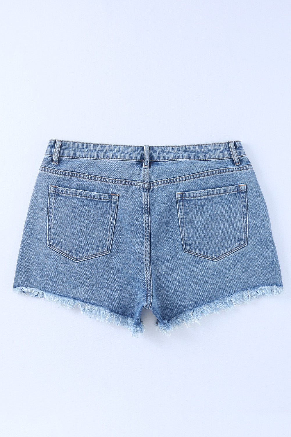 Pink High Rise Crossover Waist Denim Shorts