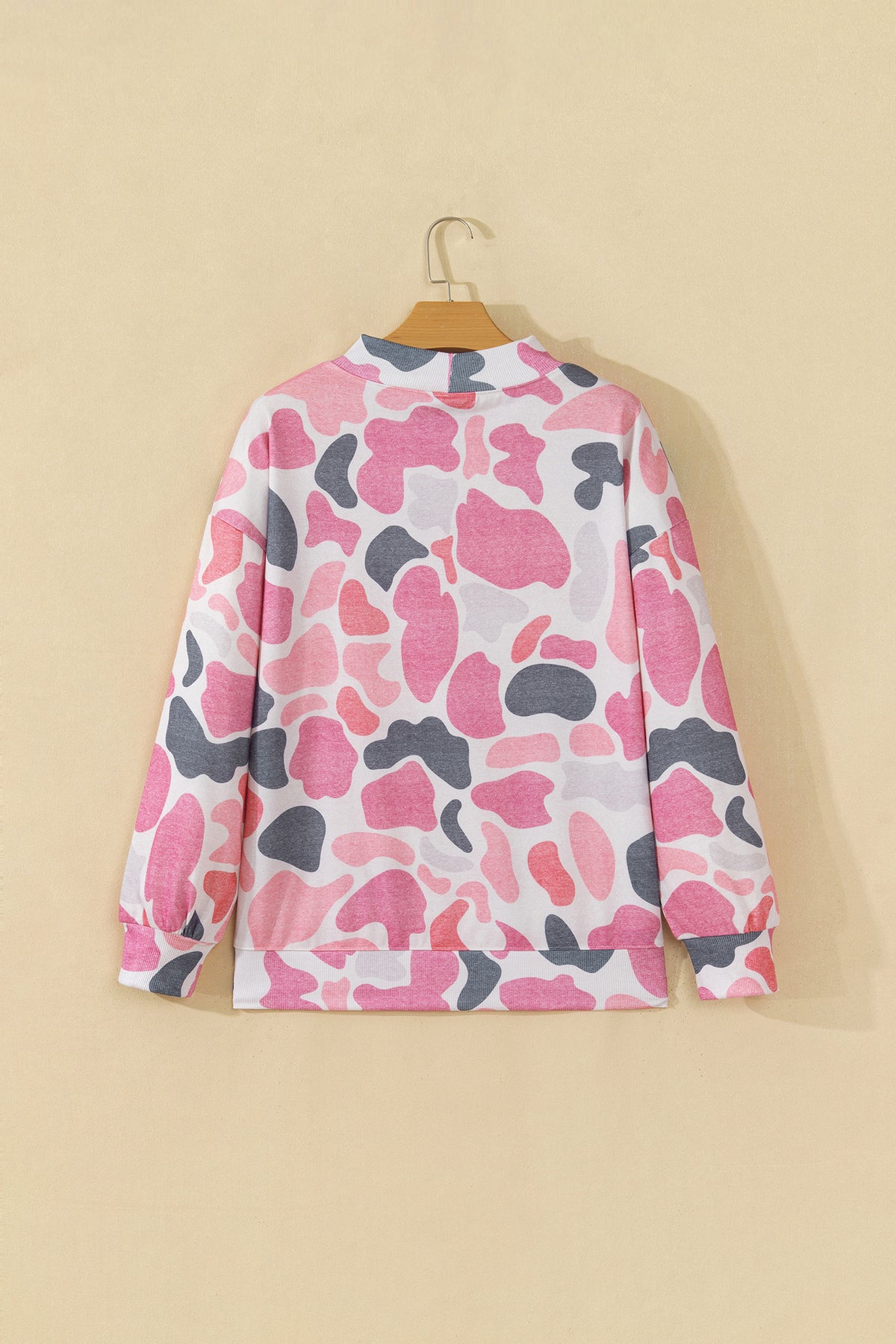 Sky Blue Camouflage Western Style Pullover Sweatshirt