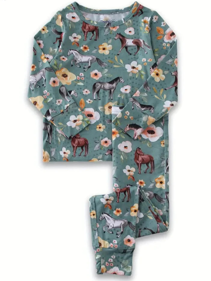 Girl's Horse Bamboo Pajamas