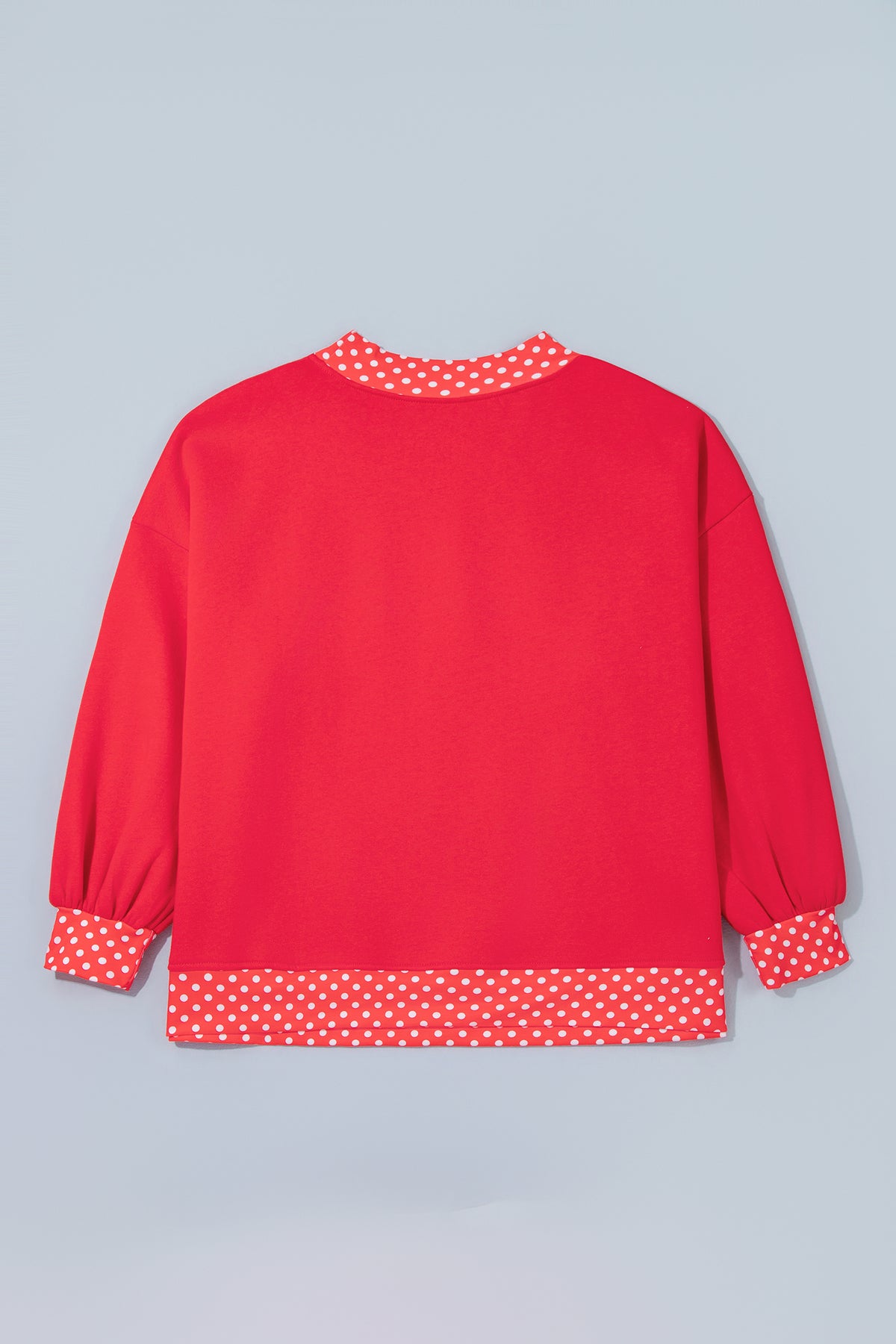 Tomato Red Casual Polka Dot Patchwork Letter Graphic Plus Size Sweatshirt