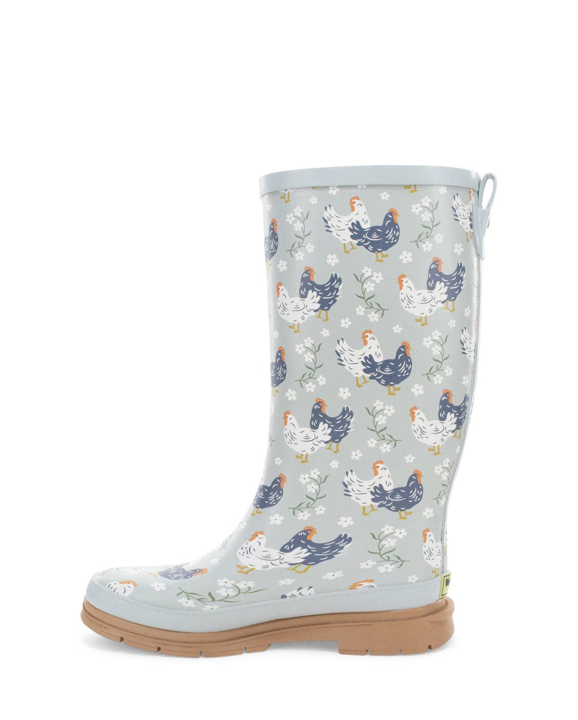 Women's Chicken Faux Fur Tall Rain Boot - Blue