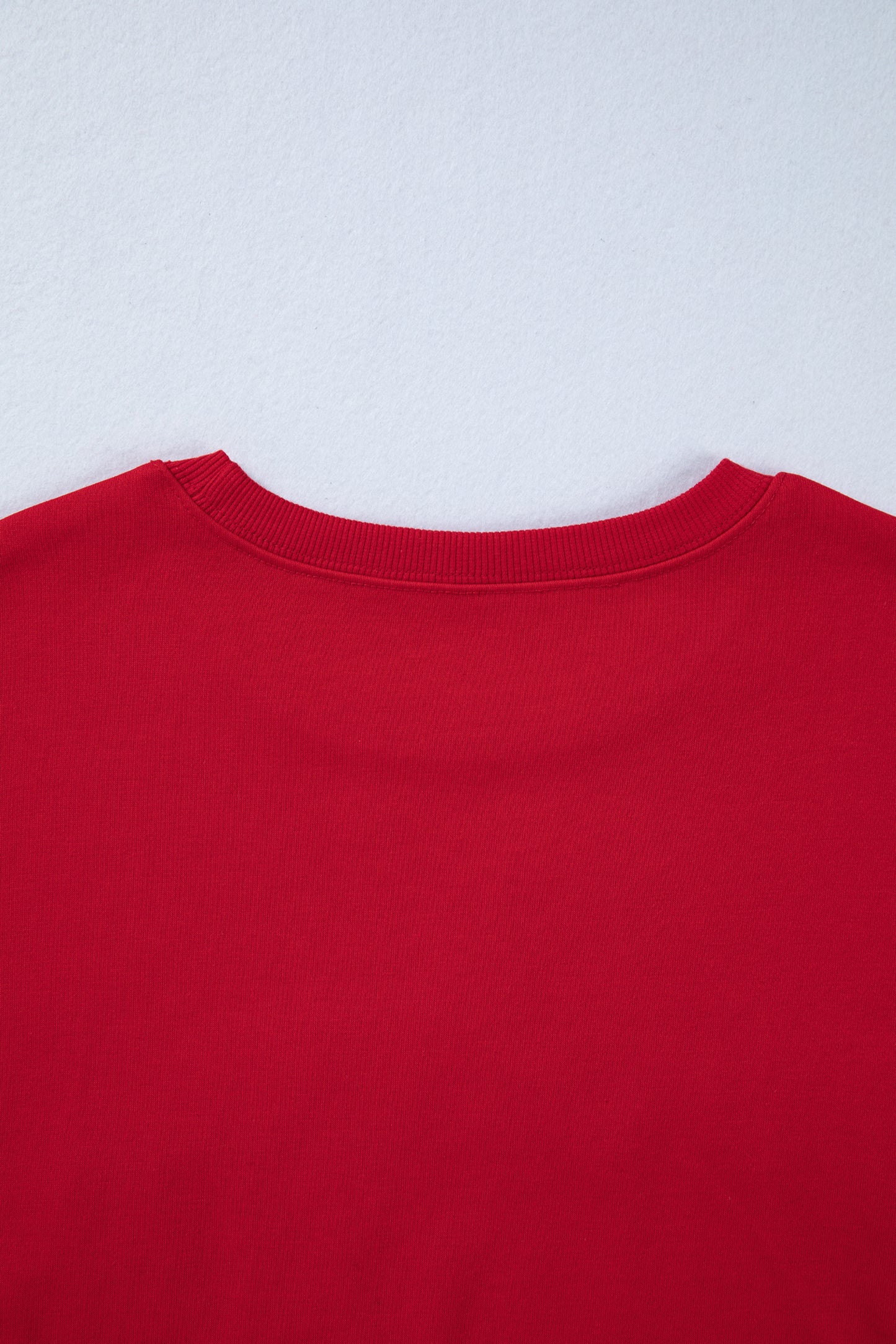 Racing Red Holly Jolly Embroidered Graphic Baggy Sweatshirt