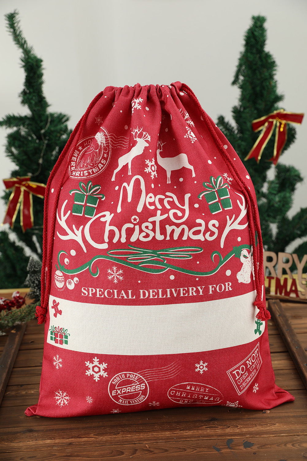 Snow White 50*70cm Christmas Drawstring Large Gift Bag