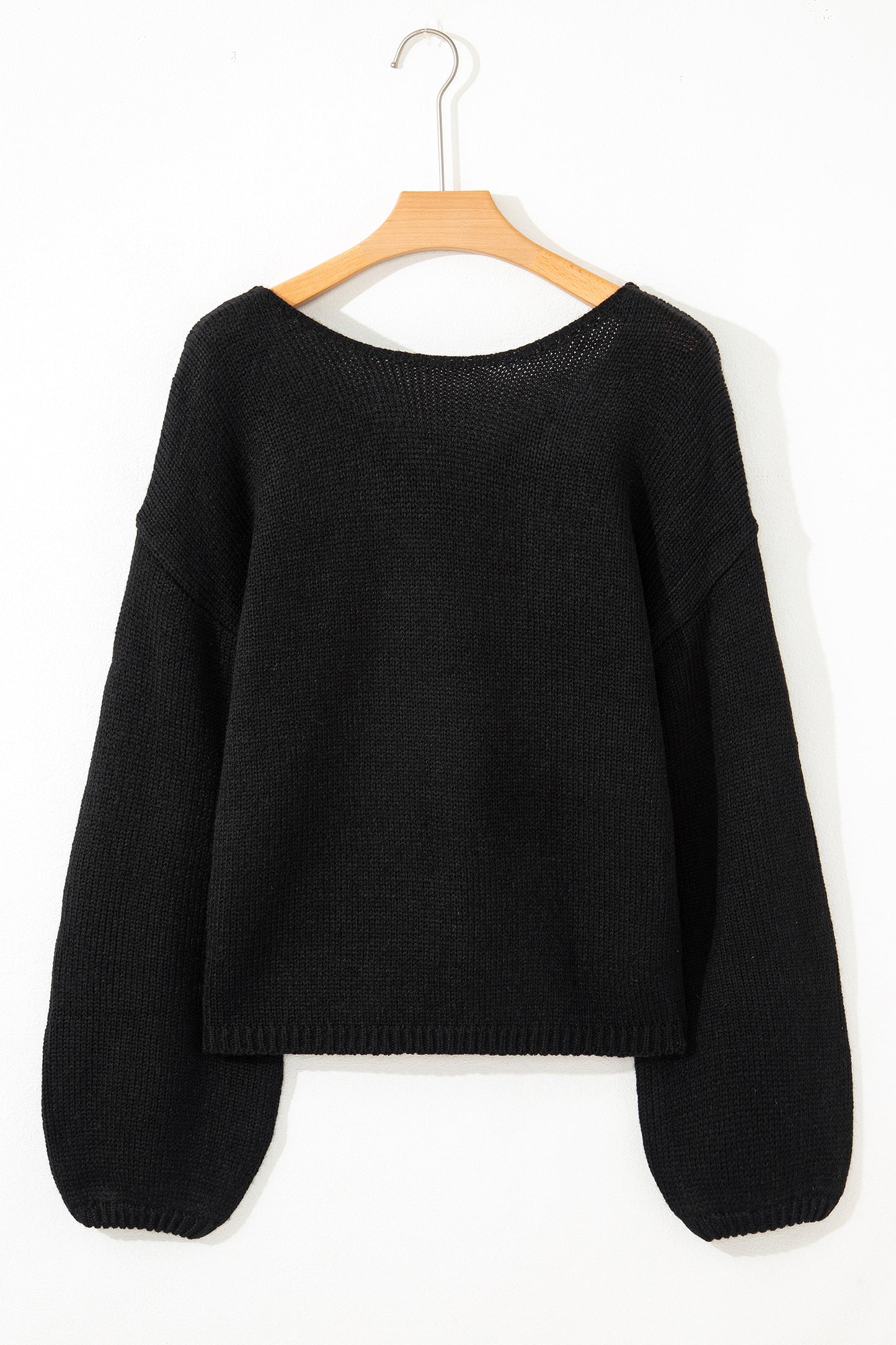 Bright Green Bow Backless Bubble Sleeve Sweater