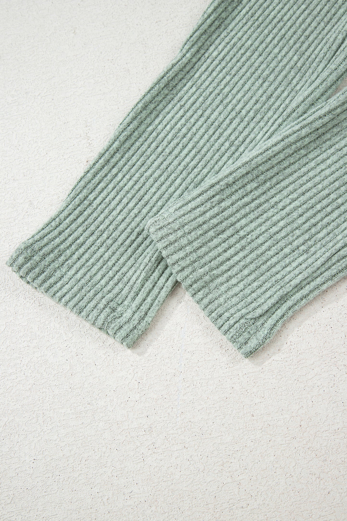 Racing Red Ribbed Notched Neck Knit Long Sleeve Leggings Two Pieces Lounge Set