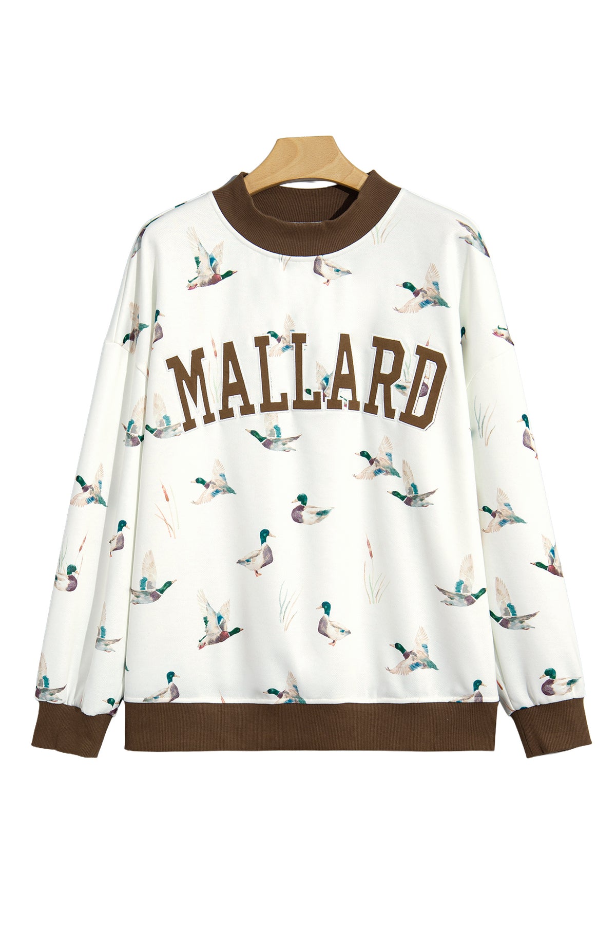 Green Western Camo Print Baggy Pullover Sweatshirt
