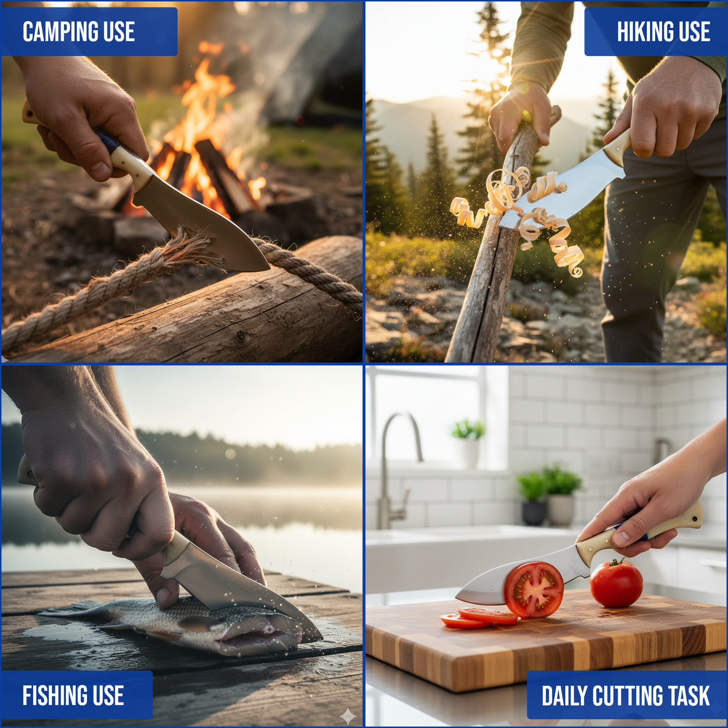 8.5' Handmade Stainless steel knife with leather sheath