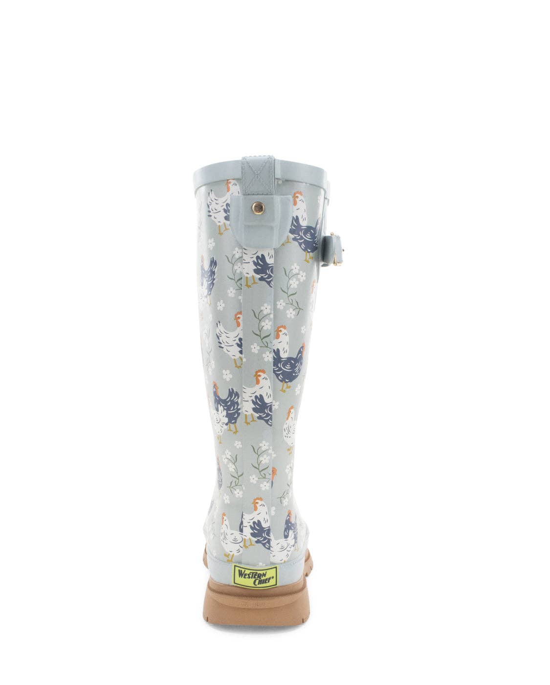 Women's Chicken Faux Fur Tall Rain Boot - Blue