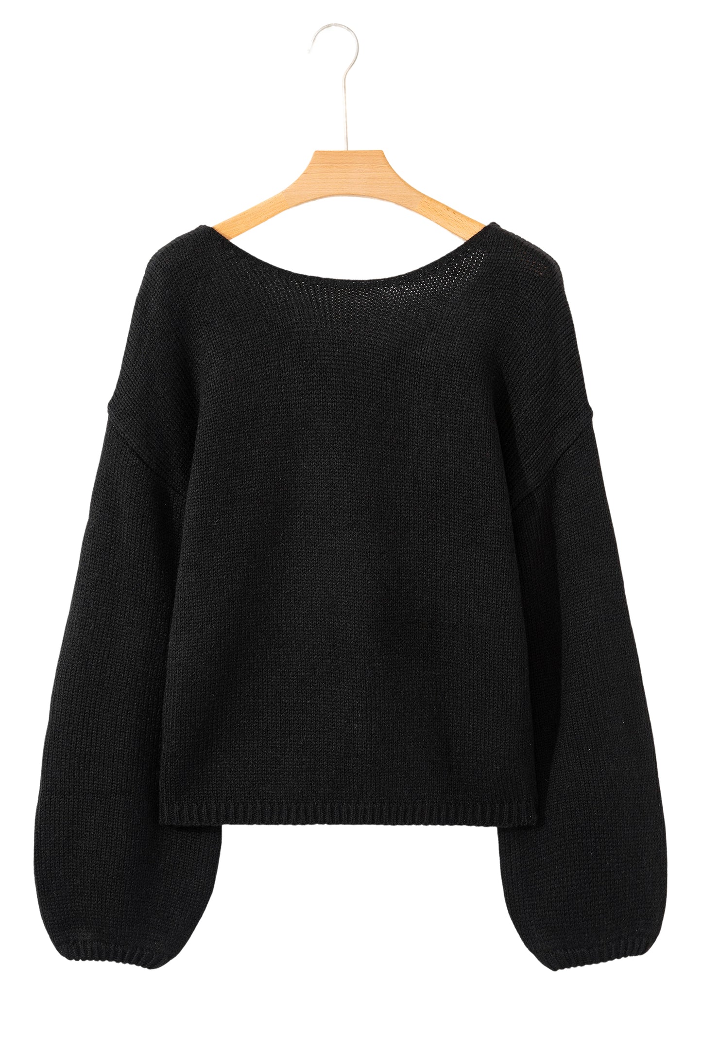 Bright Green Bow Backless Bubble Sleeve Sweater