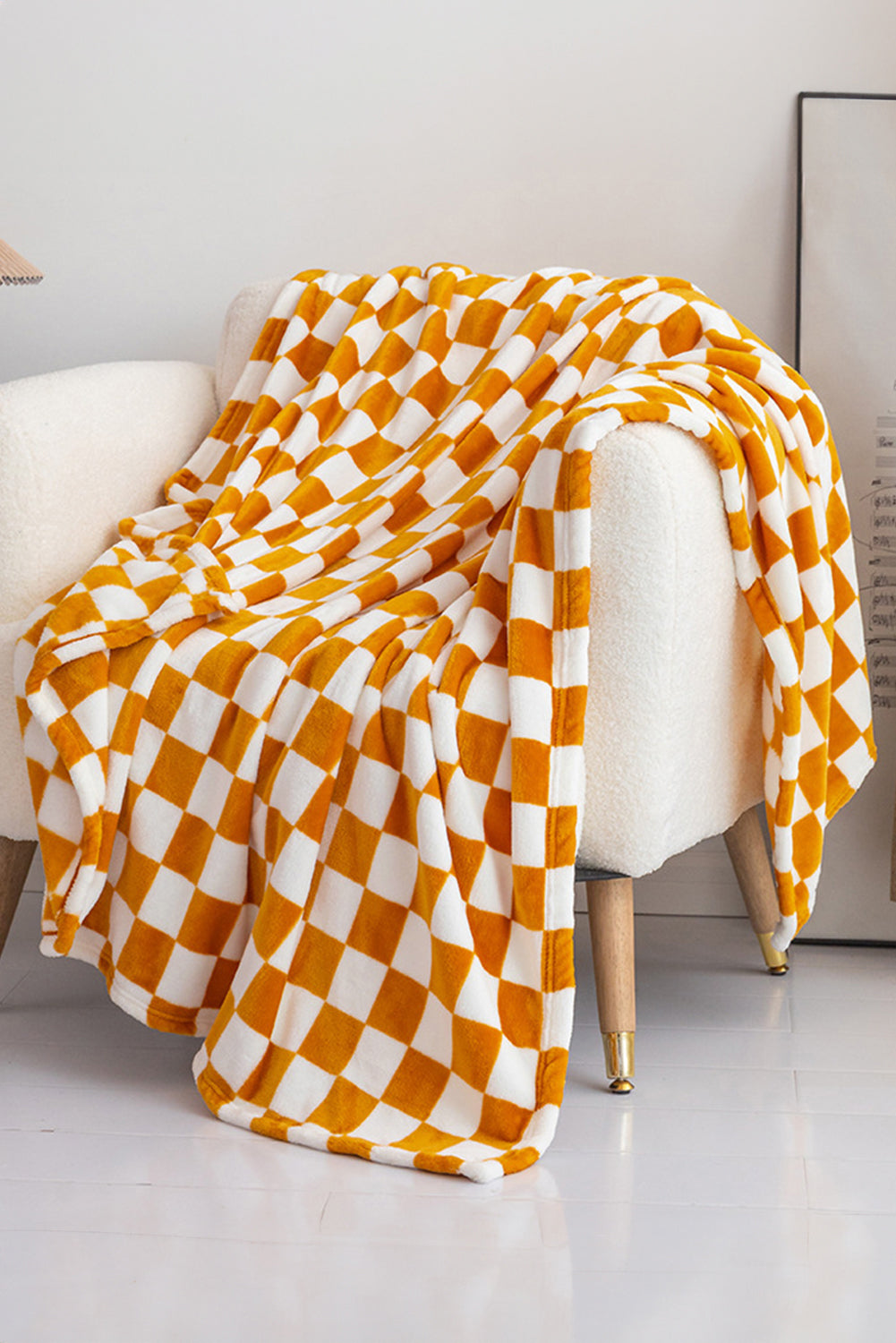 Dark Green Checkerboard Printed Soft Throw Blanket 120*200cm