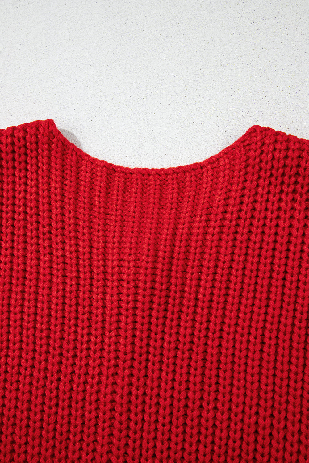 Fiery Red Solid Textured Knit Side Pockets Buttoned Sweater Vest