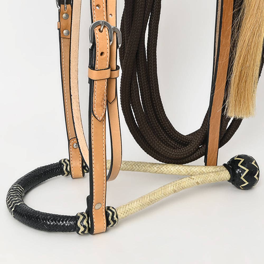 Horse Headstall, Bosal & Reins Set