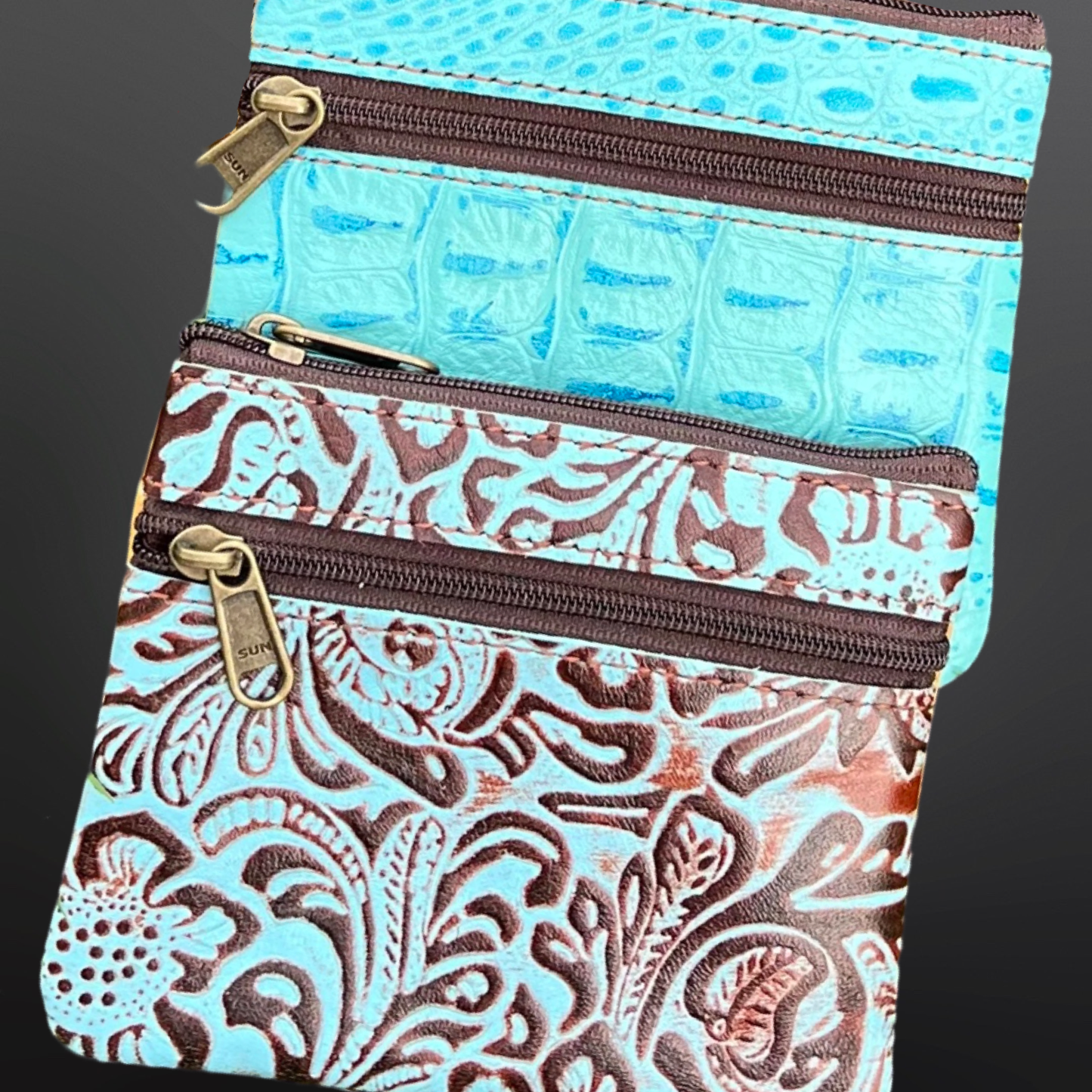 Embossed Leather Coin Purse