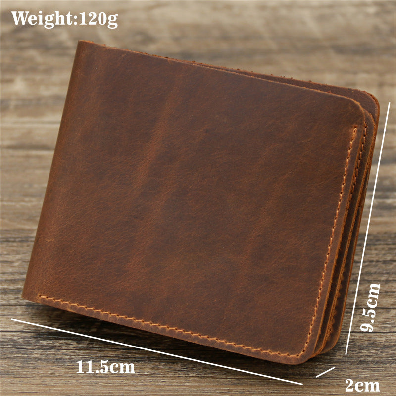 Men's Wallet Leather Wallet Tri-fold First Layer Cowhide