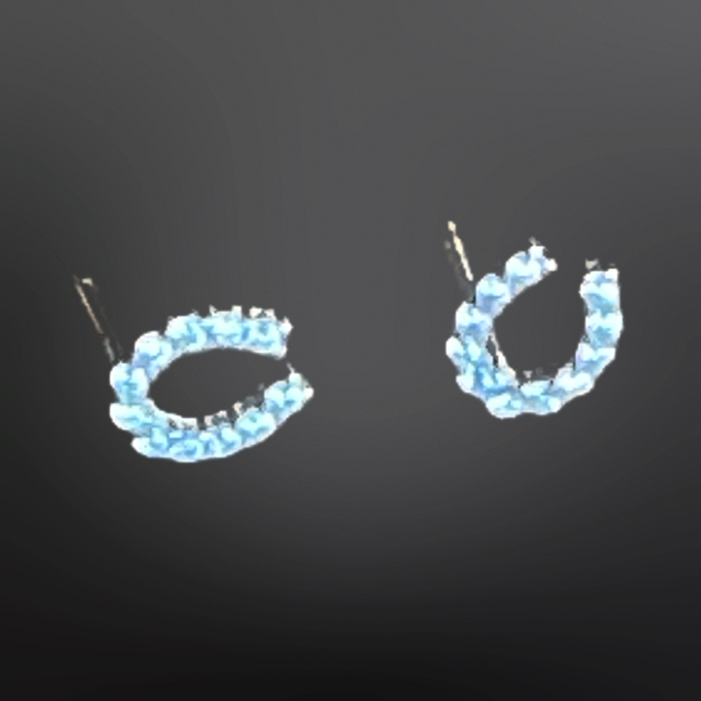 Mini Horseshoe Stud Earrings Sterling Silver CZ