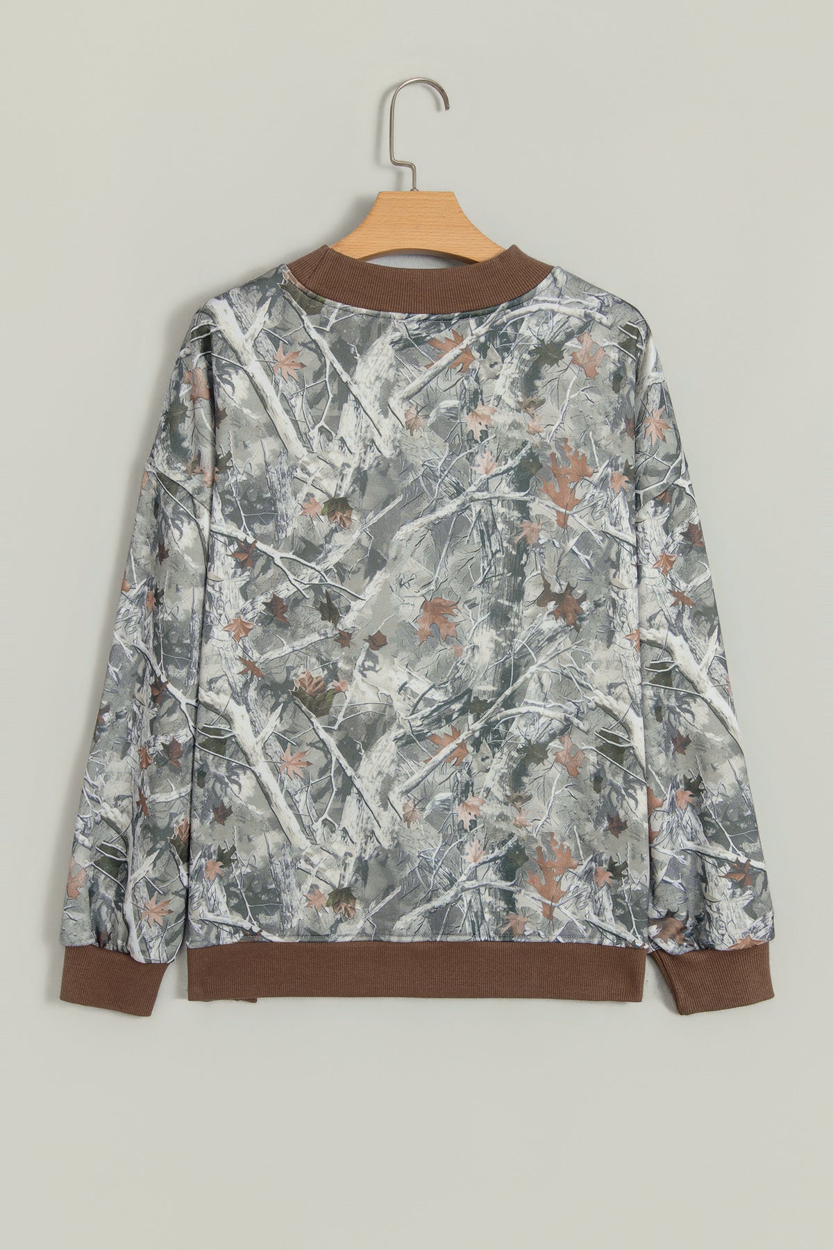 Green Western Camo Print Baggy Pullover Sweatshirt