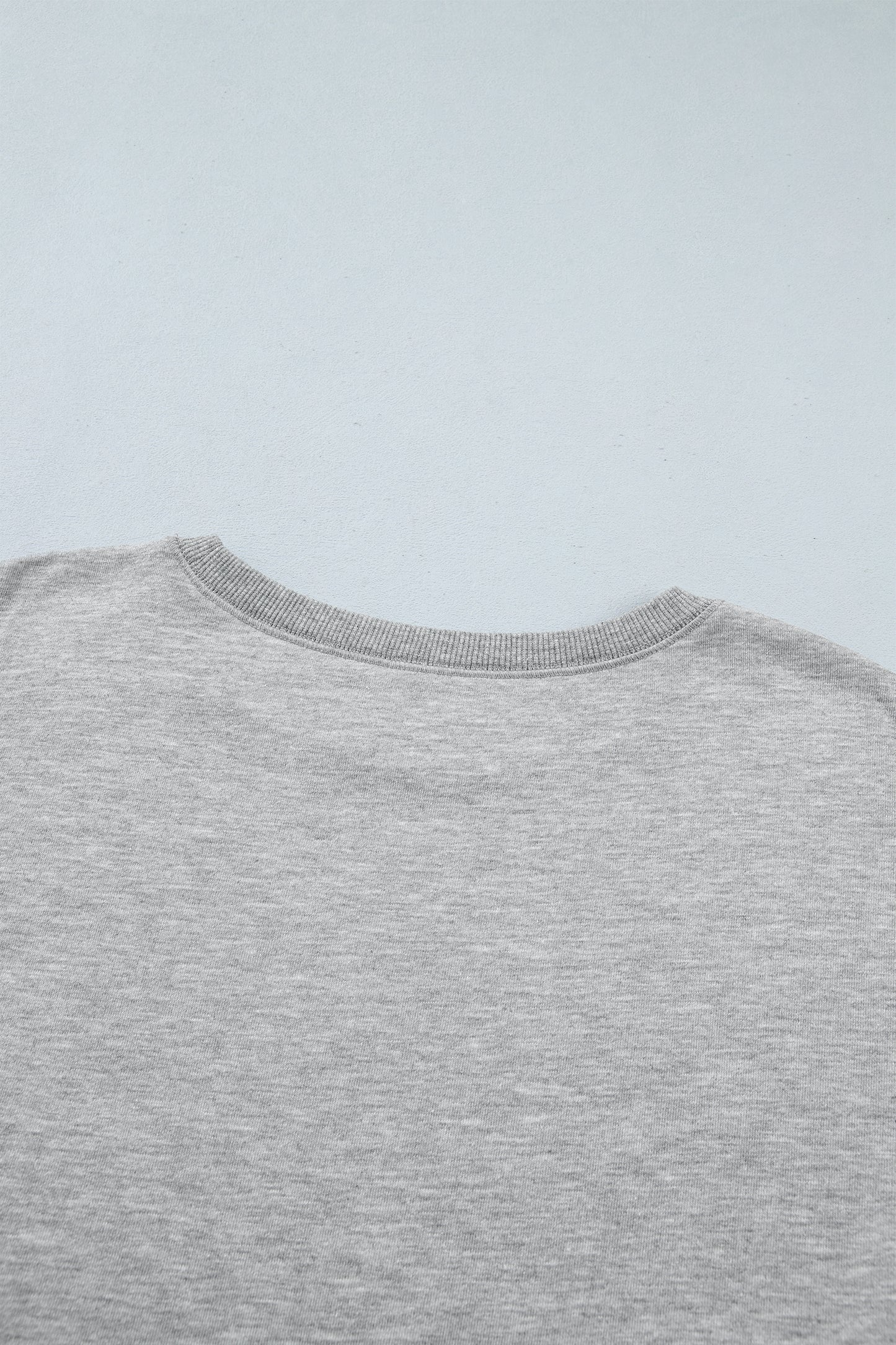 Medium Grey Sequin Western Ghost Print Long Sleeve Round Neck Sweatshirt