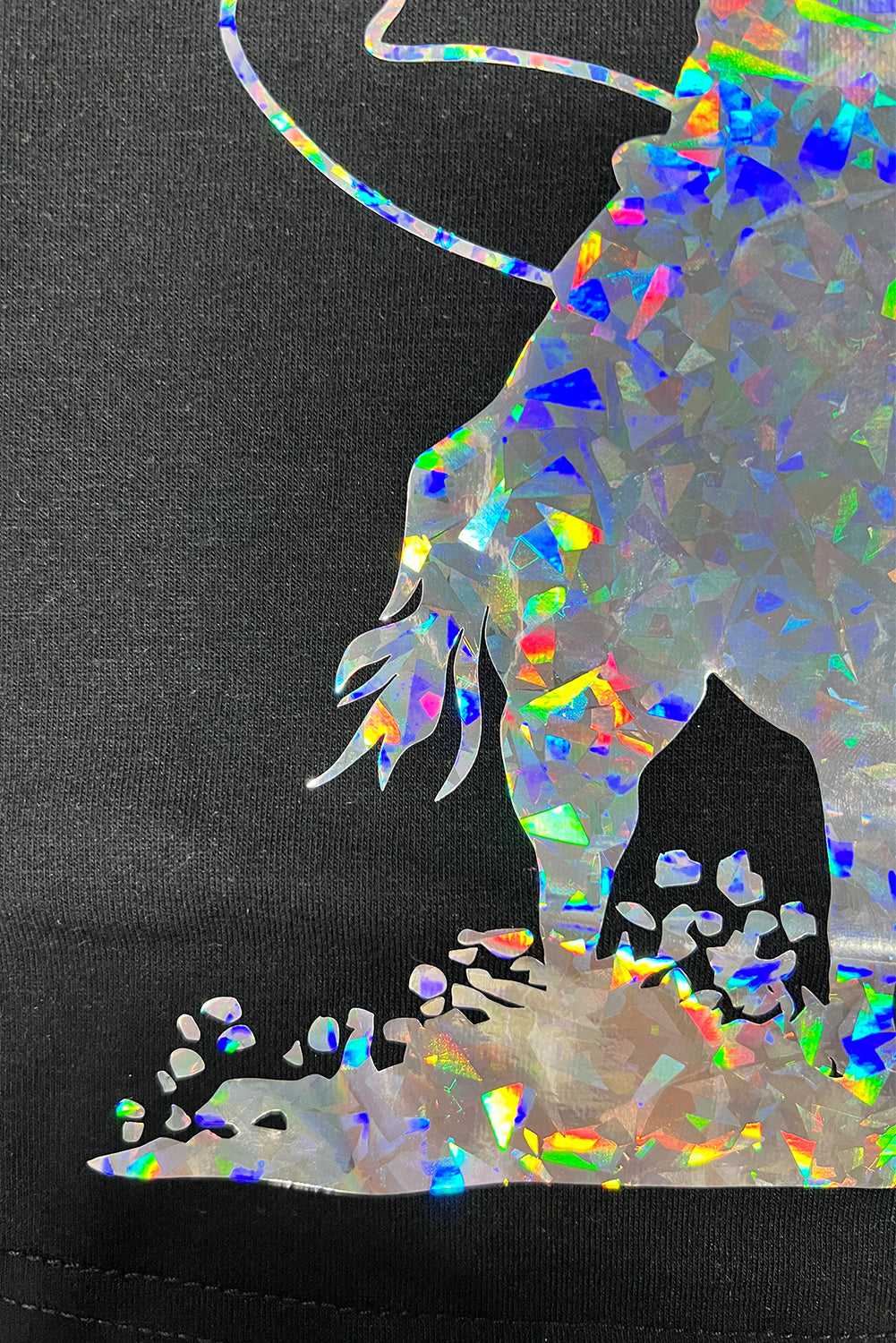 Black Western Cowboy Transfer Vinyl Process Graphic Crewneck Tee