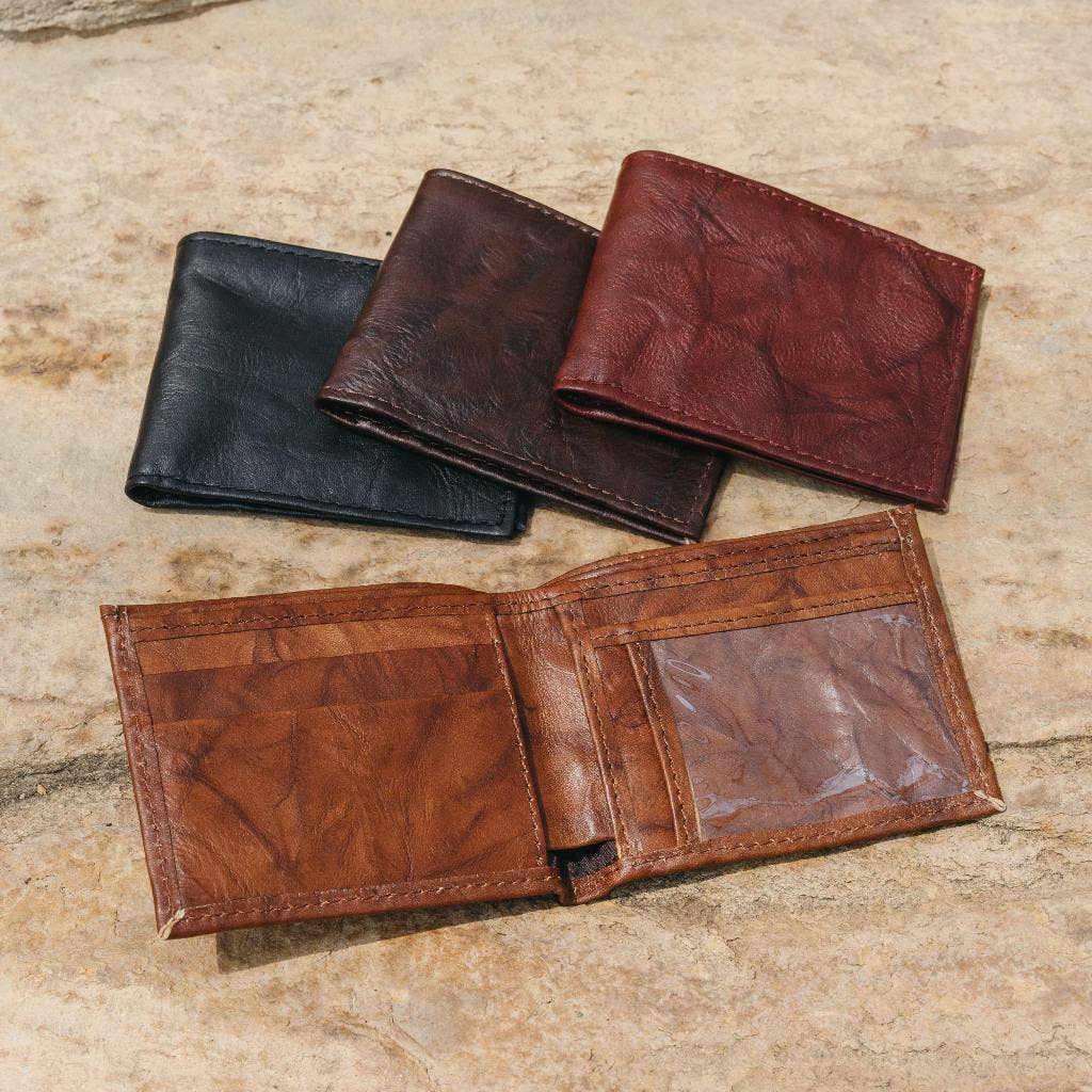 Leather Bifold Wallet with ID Window