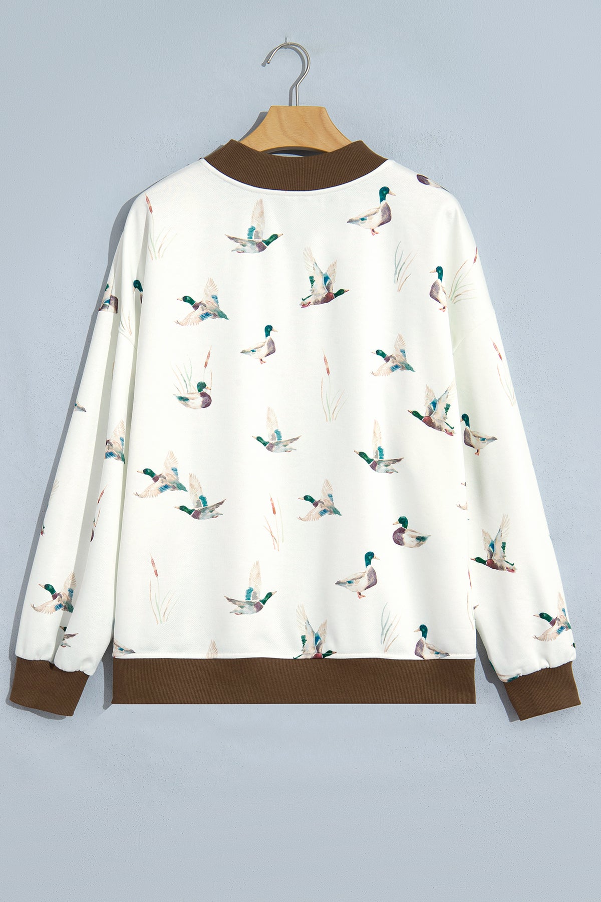 Green Western Camo Print Baggy Pullover Sweatshirt