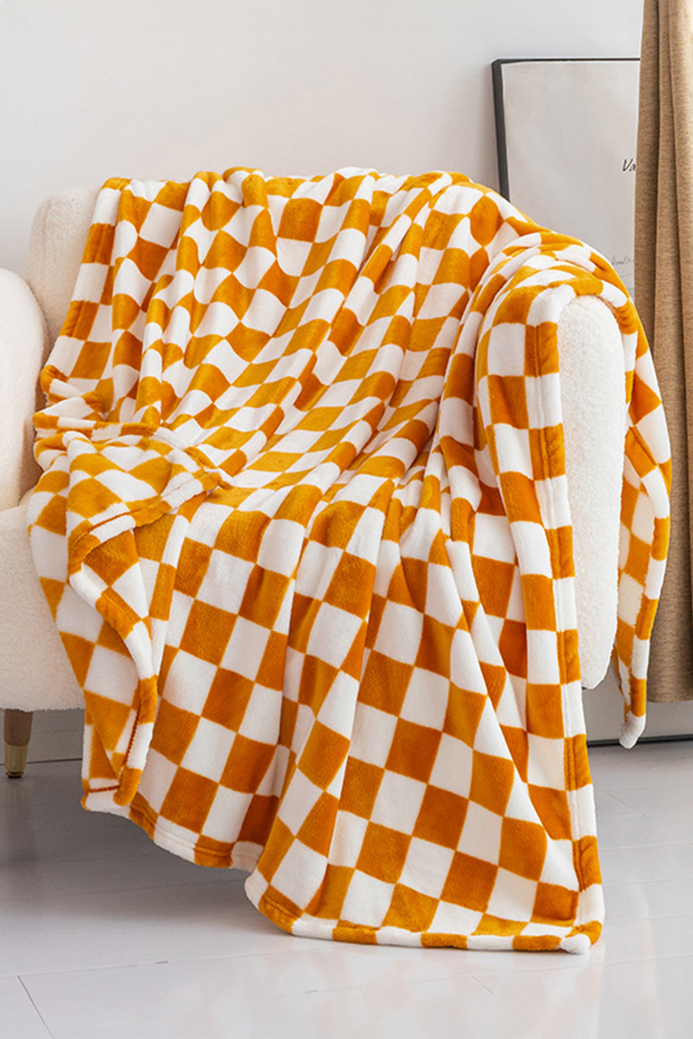 Dark Green Checkerboard Printed Soft Throw Blanket 120*200cm