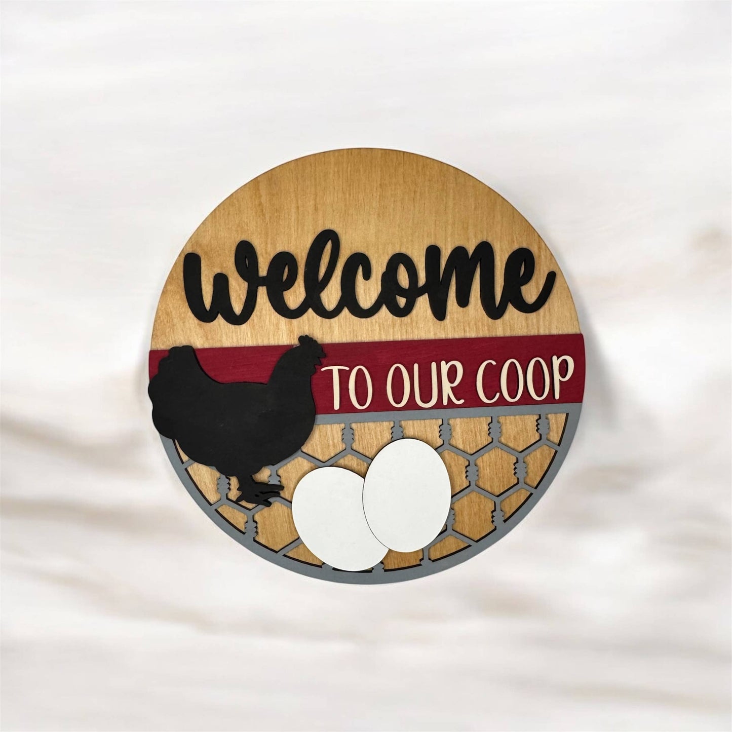 Welcome to Our Coop, Chicken Door Hanger, Farmhouse Decor