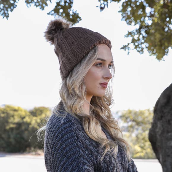 Winter-Ready Ribbed Faux Fur Beanie