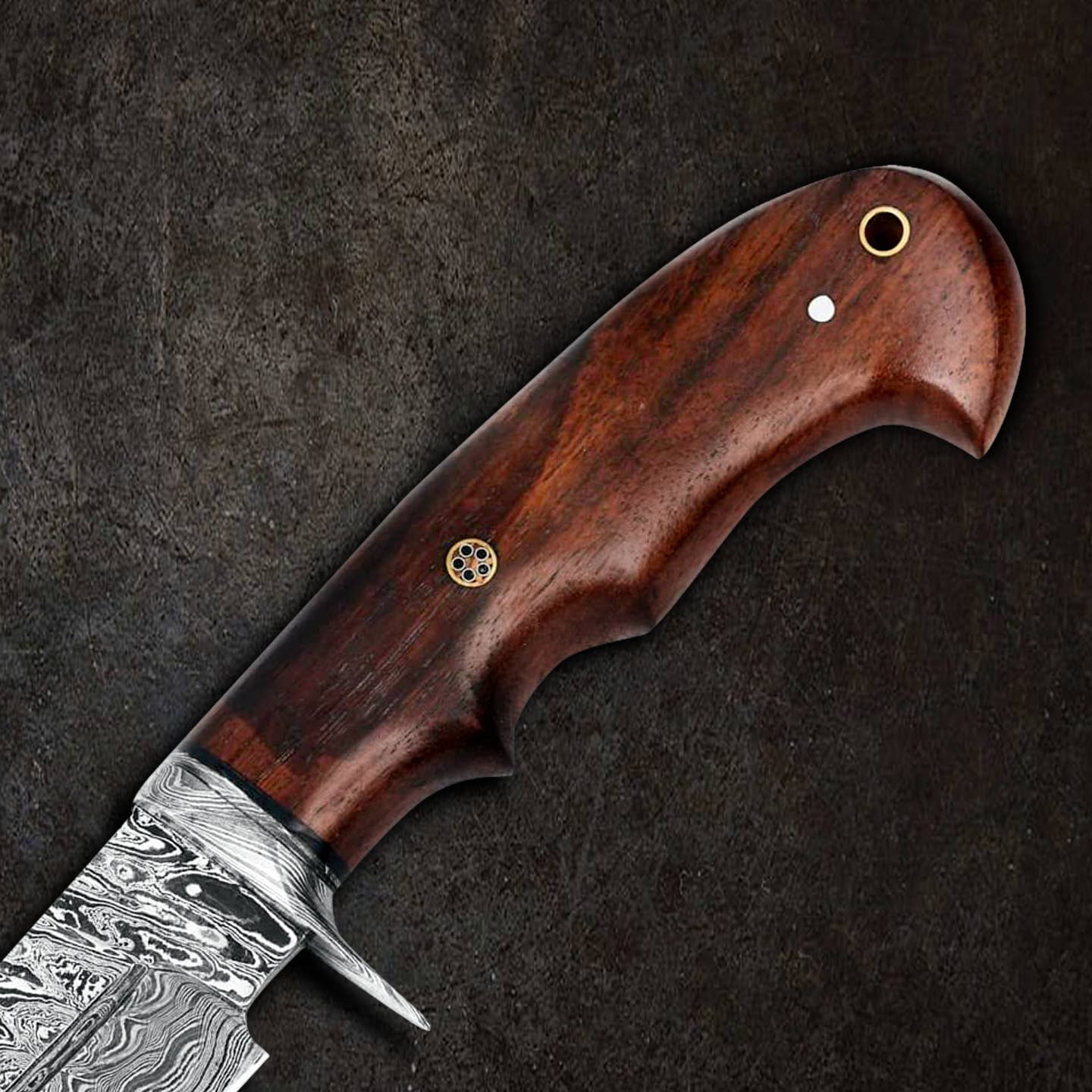 10' Handmade damascus steel knife with leather sheath