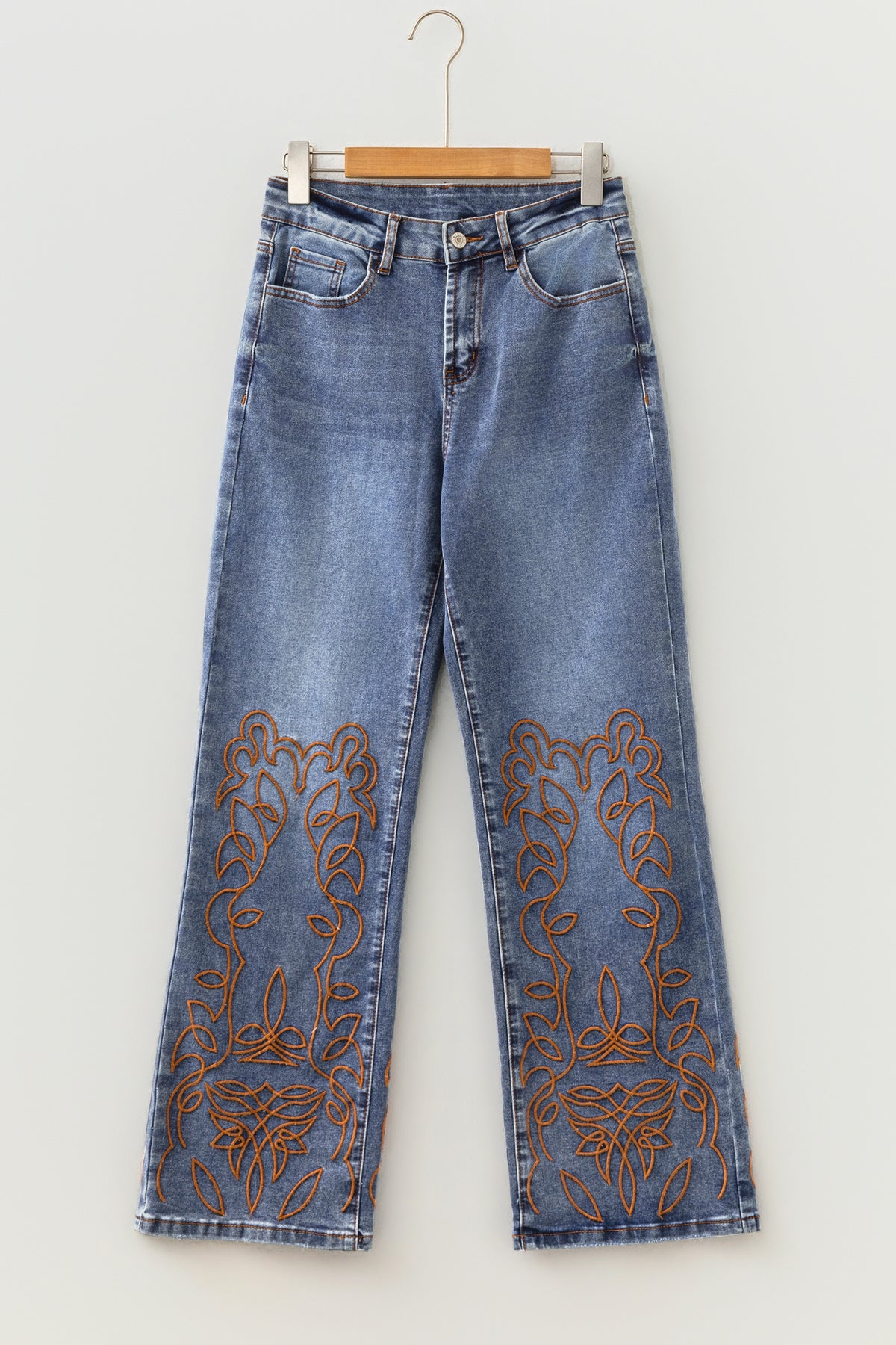 Ashleigh Blue Embroidered Flare Leg Jeans
