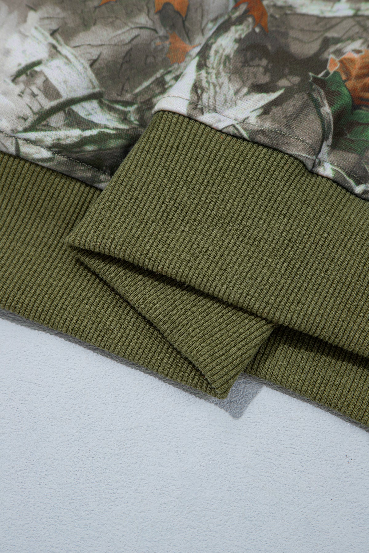 Green Western Camo Print Baggy Pullover Sweatshirt