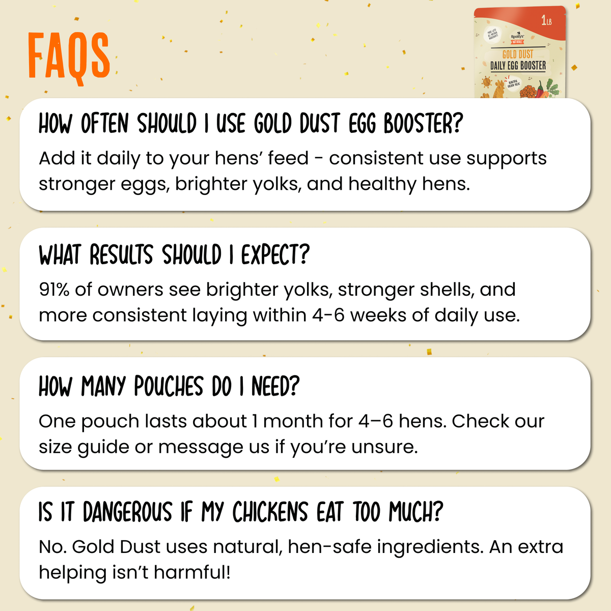 Gold Dust | Daily Egg Booster for Poultry | Vet approved