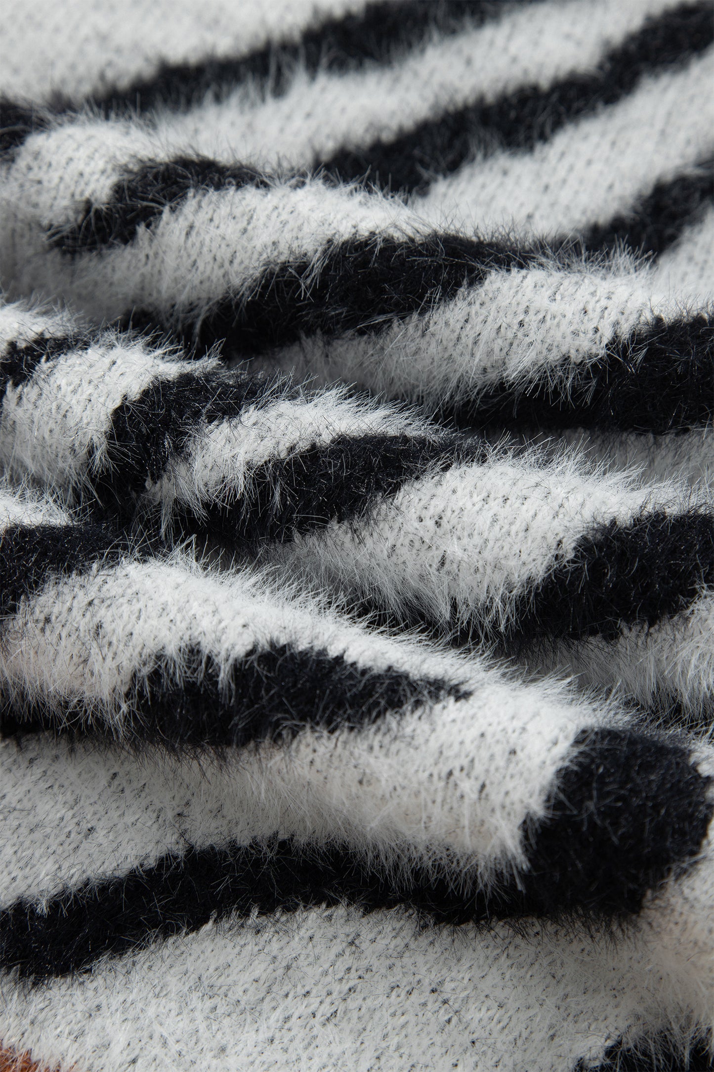 Coffee Western Leopard Zebra Print Long Sleeve Round Neck Sweater