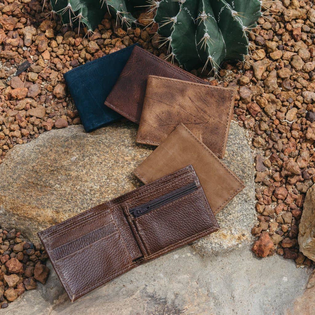 Mens Leather Wallet with Coin Pocket