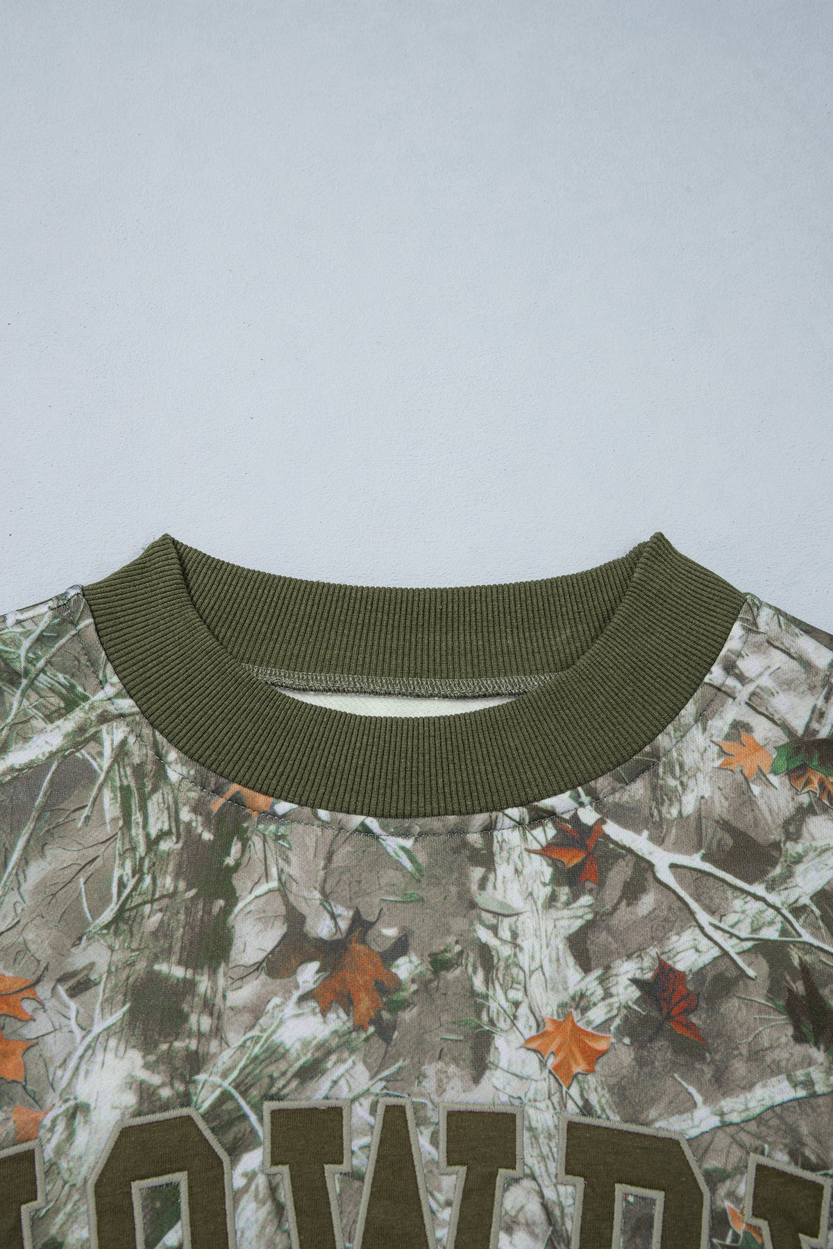 Green Western Camo Print Baggy Pullover Sweatshirt